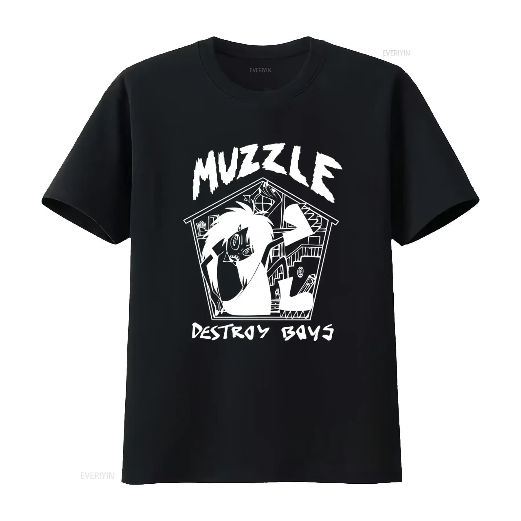 Destroy Boys punk style t-shirt with Muzzle Alexia Roditis Violet Mayugba print, vintage, washed, breathable, soft and elasticized by man