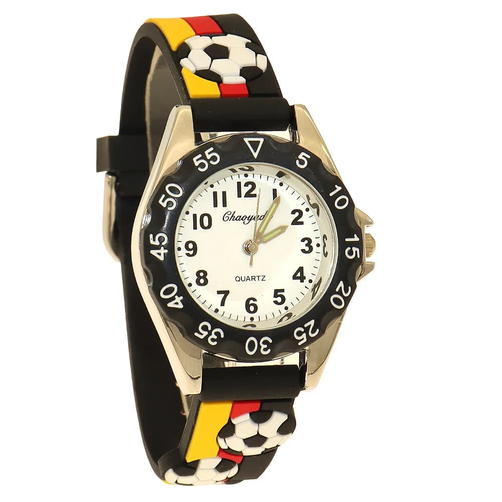 New Boys 3D Cool Football Silicone Strap Students Kids Sport Quartz Watch Waterproof Christmas Gifts