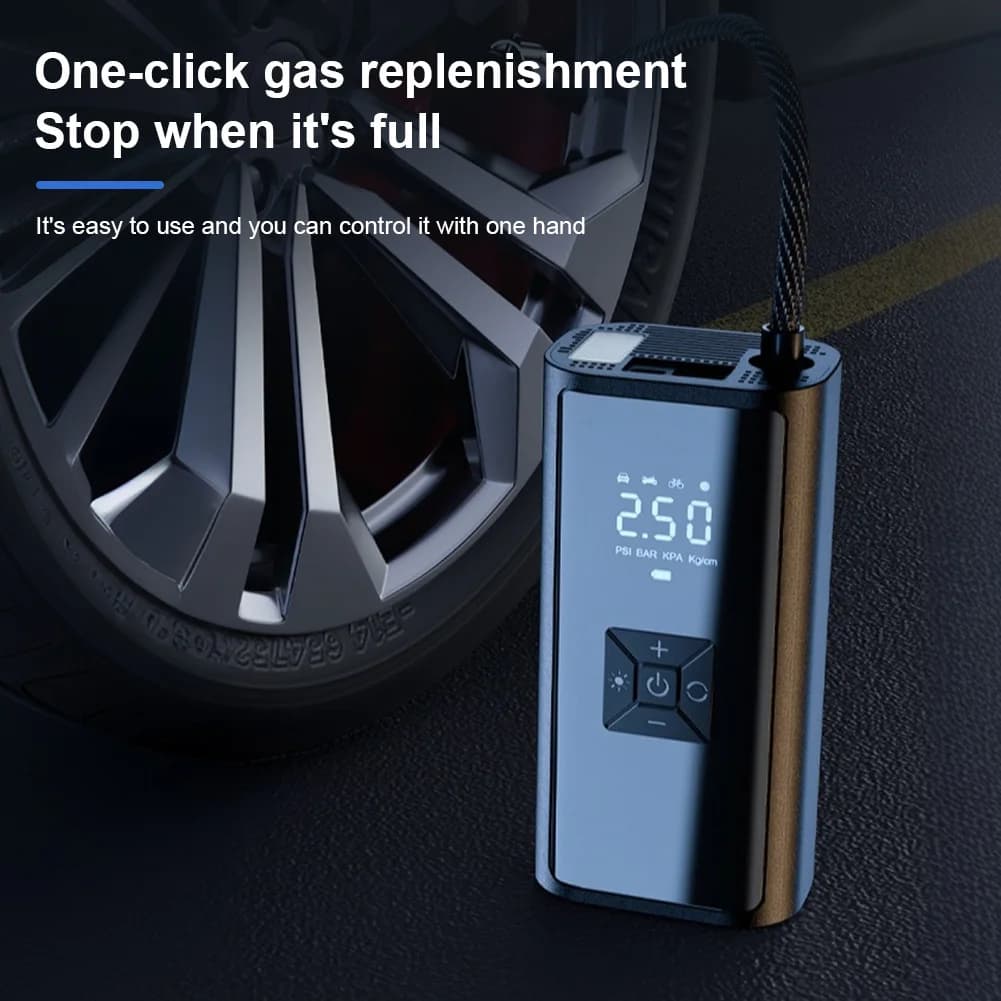 Pompa Elettrica per Pneumatici 150PSI con Luce LED, Gonfiatore Portatile per Auto con Display LCD, Gonfiatore per Pneumatici Auto