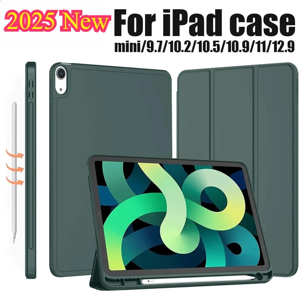 2025 Nuova custodia per tablet portapenne per IPad A16 11th 10th Air7/6/5/4th M2 Minii7 A17 Pro 12.9" M4 Air11 13" M3 10.2/10.5" Funda