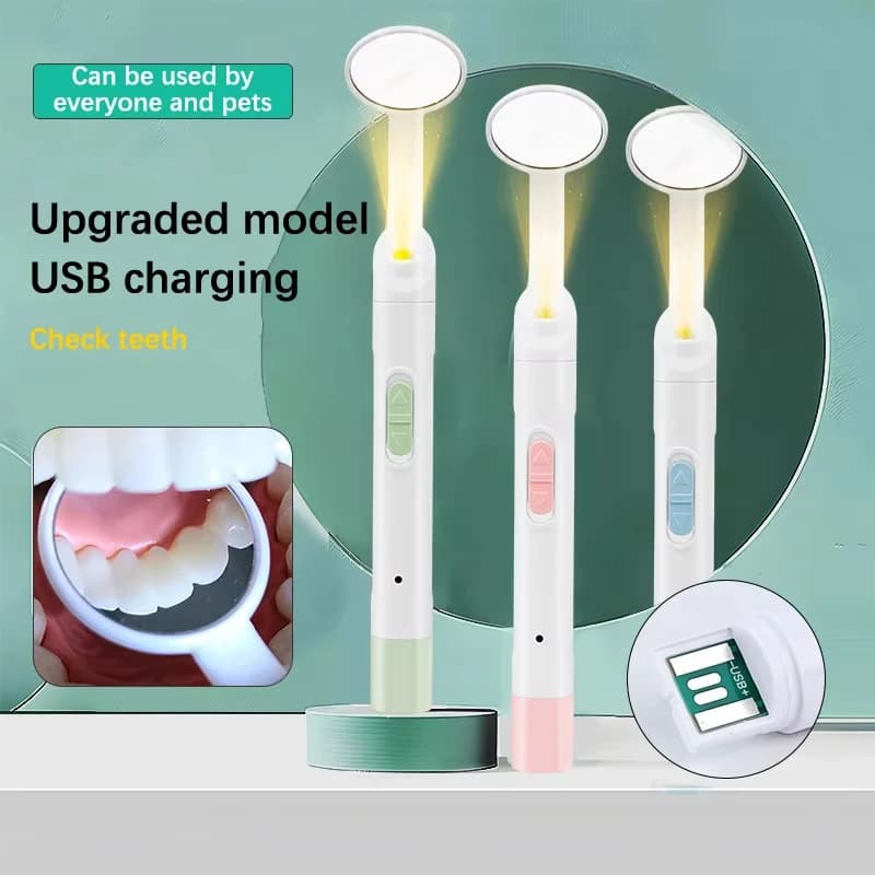 NIGF Dentale HA CONDOTTO LA Luce Bocca Specchio Portatile Riutilizzabile Dentista Controllo Orale Nebbia Luminoso Cura Dei Denti Igiene Strumento Pulito
