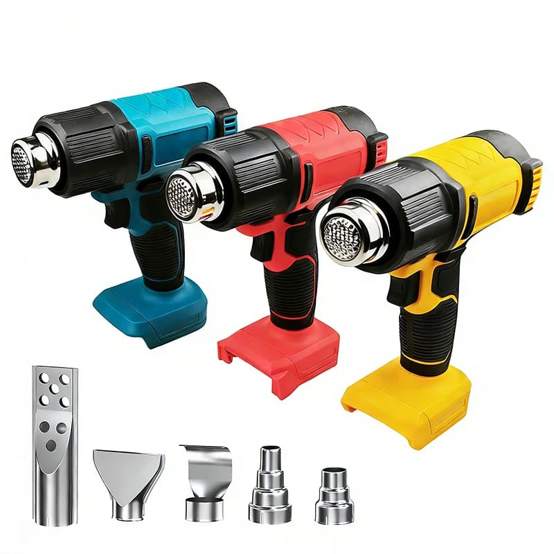 Pistola Termica Elettrica 220V con 5 Ugelli, Portatile, ad Alta Potenza, Batteria al Litio Ricaricabile, 60-540°C ℃ Regolabile