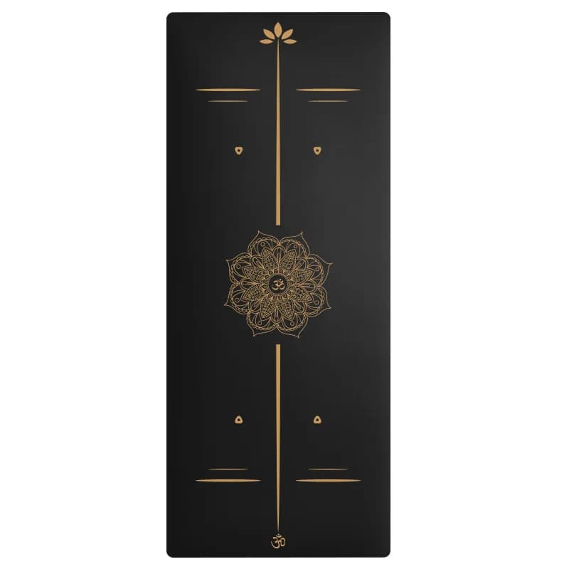Non-slip natural rubber yoga mat with heated position line from custom 5 mm fitness design