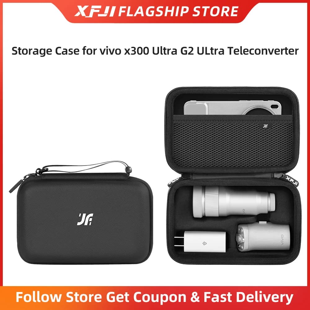 Borsa Custodia XFJI in PU Anti-caduta Rigida per Kit Fotografico Teleconverter VIVO X300 Ultra (400mm G2 Ultra)