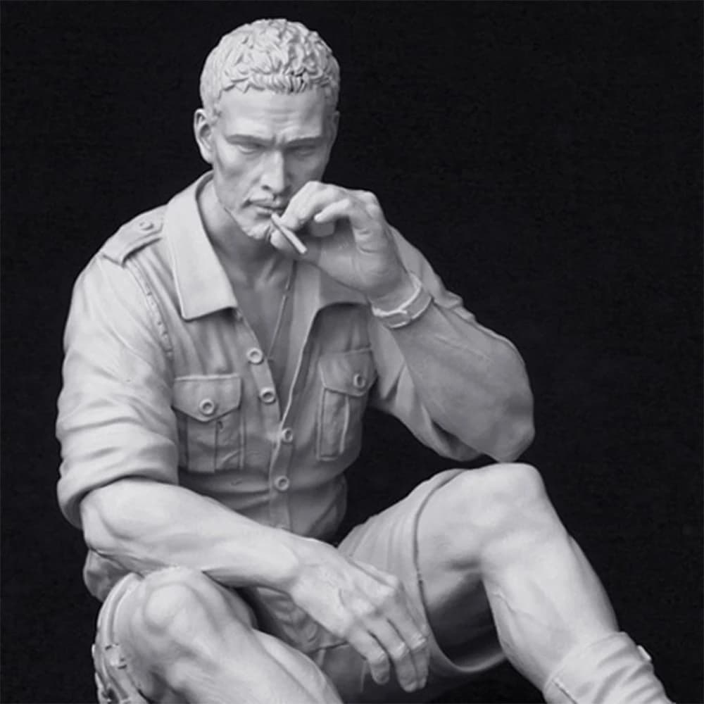 Resin Model figure, 1/20 The resting soldier, GK, Military theme, Unassembled and unpainted kit