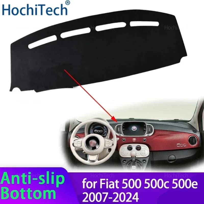 For Fiat 500c 500e 2007-2024 Dashboard Covering Dashboard Zerbino Carpet Shade Pad Shade Mant Cover Auto Accessories 2020 2021 2022 2023