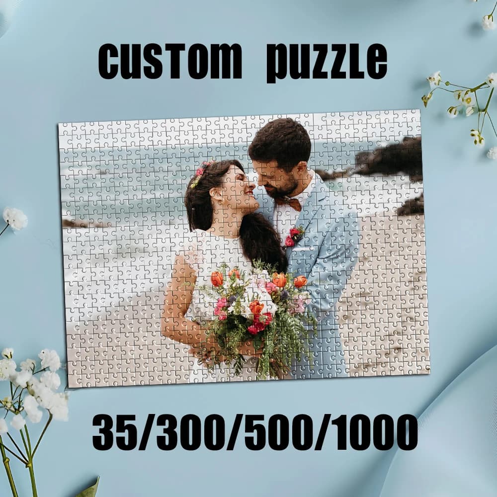 Puzzle Personalizzato con Foto 35/300/500/1000 Pezzi, Personalizzabile per Matrimoni, Regali per Adulti e Famiglie, Giocattoli Educativi per Bambini