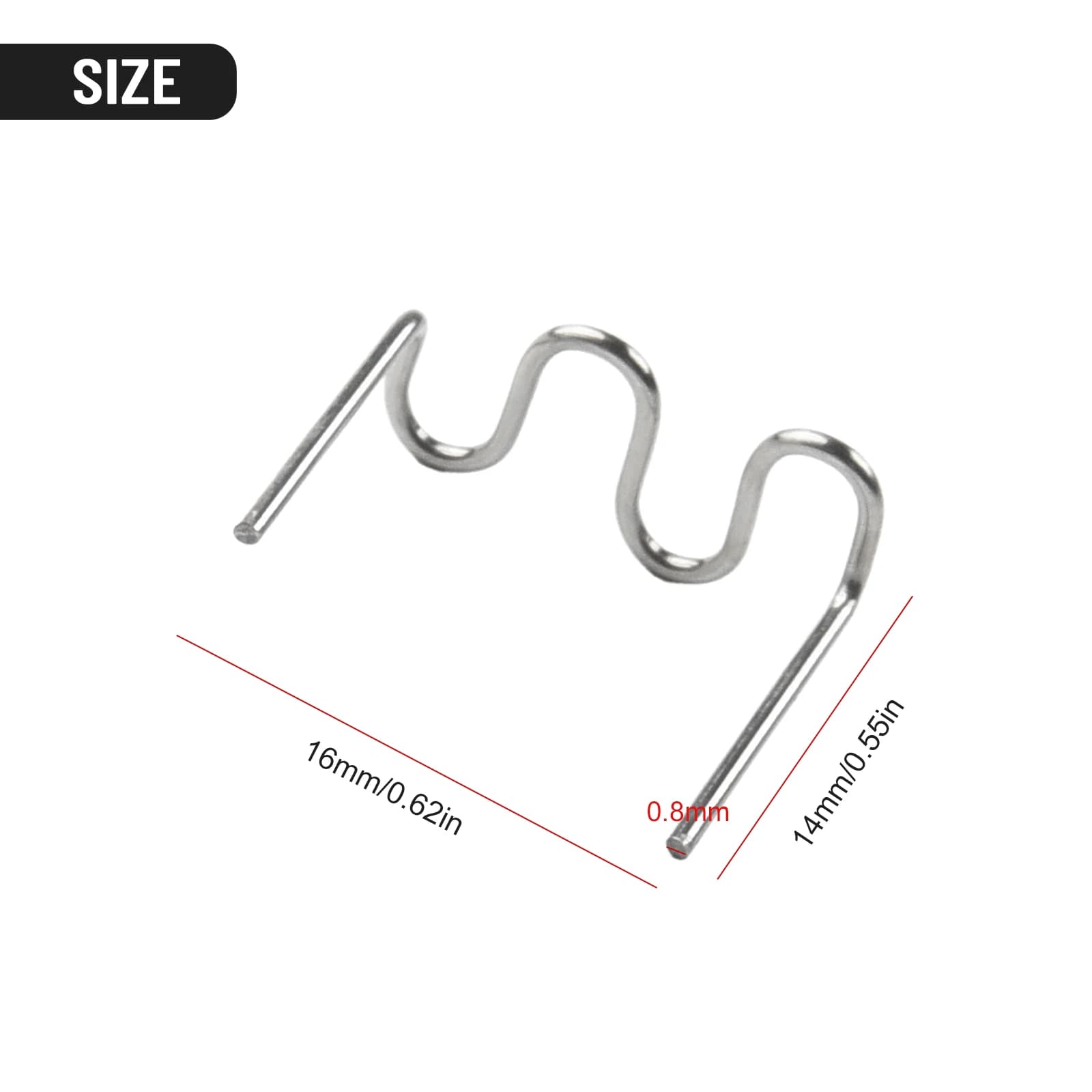 100 pz 0.6mm 0.8mm Cucitrice A Caldo Graffette Per Saldatore di Plastica Kit di Riparazione Per Auto Paraurti-Parafango Nylon PVC ABS Acciaio Inossidabile