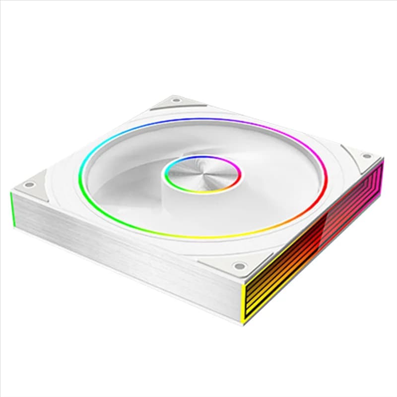 Leading-PC Case Fan Star Ring 140Mm ARGB Case Fan 14CM Cooling Fan Divine Light Synchronous 5V3pin Circular Light Bar White B