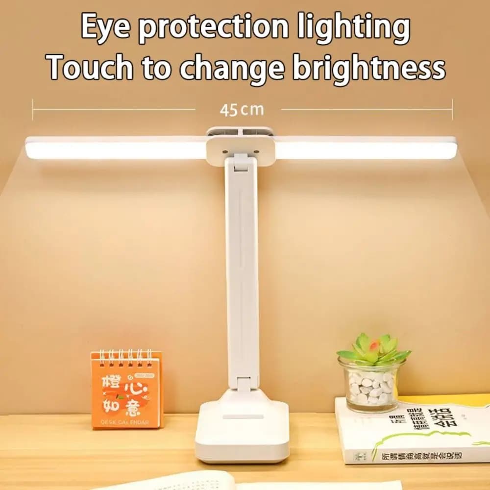 Lampada da scrivania a LED dimmerabile a 3 livelli Touch Control Nessuna batteria Lampada da lettura pieghevole Design pieghevole Lampada da tavolo dimmerabile con presa USB
