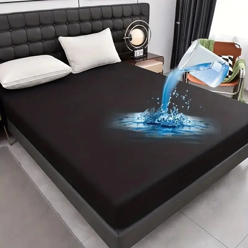 Sheet with waterproof corners, comfortable mattress protector with elastic, washable and easy to clean