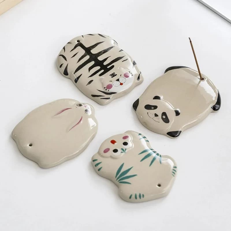 Portaincenso in ceramica serie Charming Animal, incenso a forma di panda perfetto per il rilassamento e la concentrazione