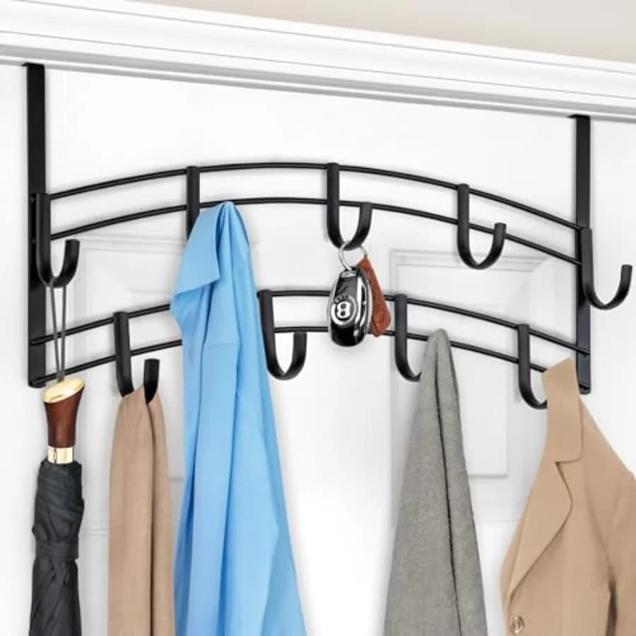Professionale ® Inizio della pagina ™ Appendiabiti da porta - Gancio appendiabiti da appendere sopra la porta - Porta asciugamani o vestiti - Bagno