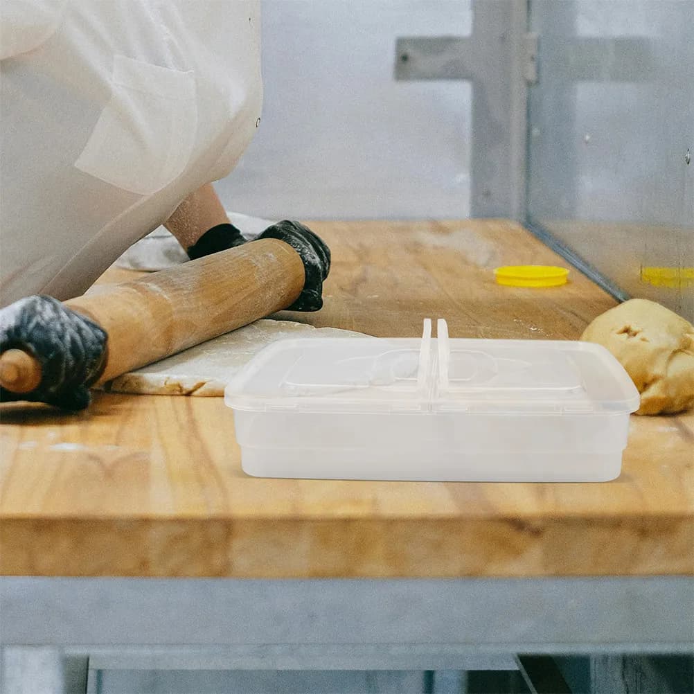 2 Pezzi Contenitori Impilabili Traslucidi per Lievitazione Impasto Pizza con Coperchio e Manico, Scatola per Fermentazione e Conservazione Impasto Pane