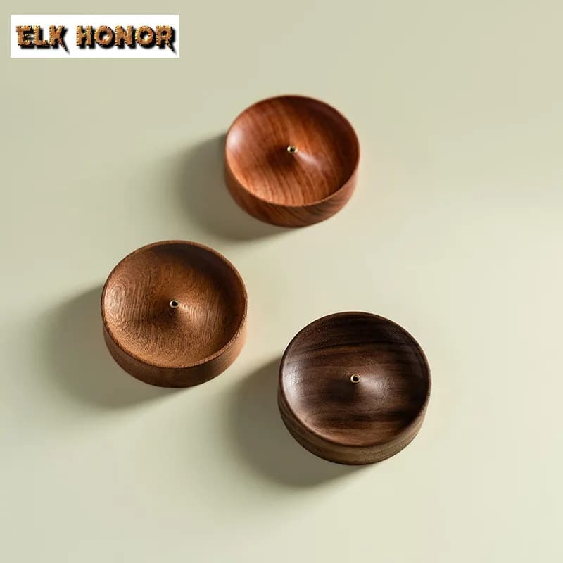 Porta incenso rotondo in legno Diffusore Bruciatori di incenso Aromaterapia Candele aromatiche profumate Incensiere Accessori per la casa Decorazione regalo
