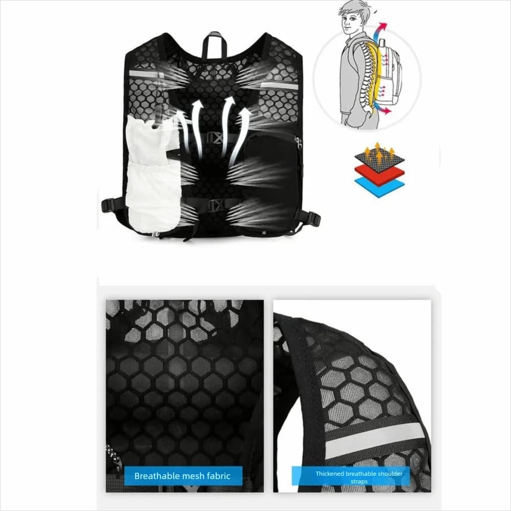 Gilet da Corsa Leggero con Design Riflettente, Zaino Idratazione Traspirante, Comodo e Multifunzionale