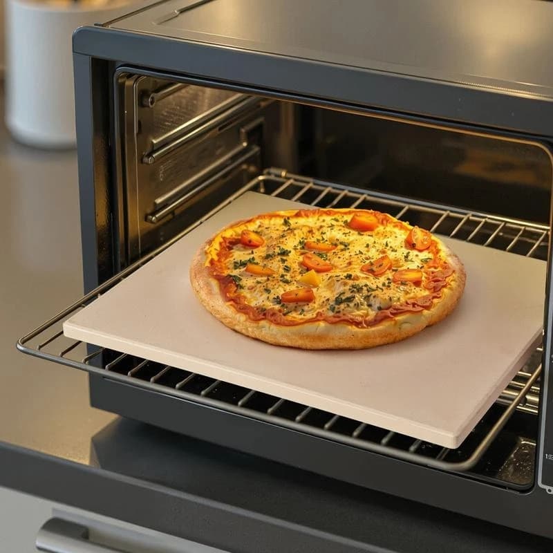 Pietra per pizza, pietra rettangolare per pizza 20 x 14 x 0,67 pollici, pietra da forno extra large con raschietto, 1450 ℉ Cordierite Resistente al Calore, per Forno, Griglia BBQ, Cottura di Pane e Pizza
