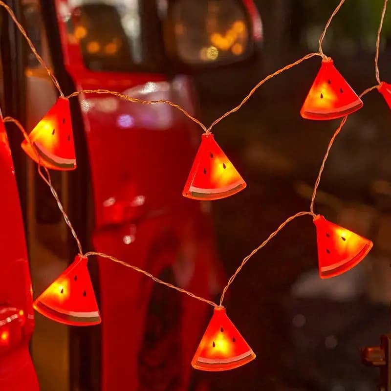 Watermelon LED String Lights Warm White Fairy Lights Battery Operated Decorative Lights for Bedroom Garden, Party Holiday Decor
