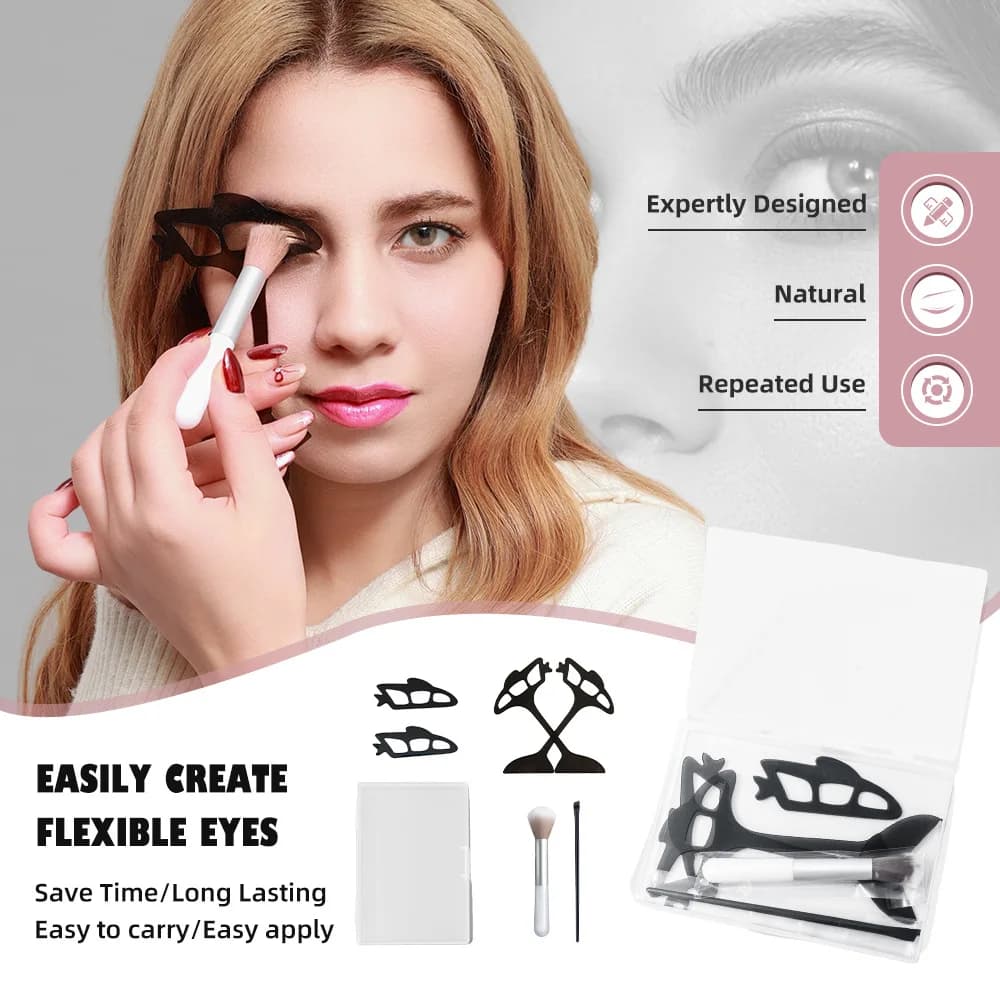 Stencil for Umbrella 2026 New Set of 6 Pieces, Reusable Tool for Eye Makeup, Stencil for Eye Makeup, Ausil for Beginners in Make-up