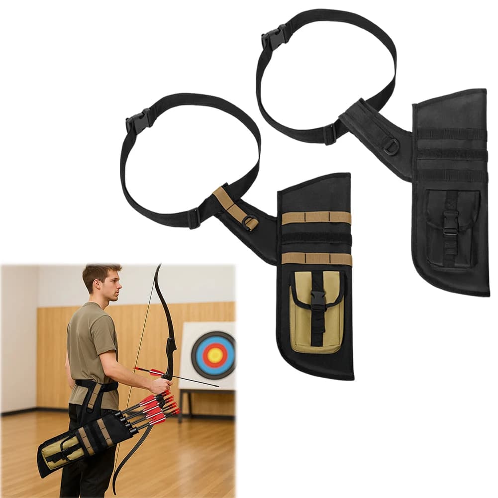 Fascia Porta Frecce Universale Regolabile, Borsa Leggera da Cintura per Frecce, Porta Frecce da Tiro con l'Arco per Caccia e Tiro al Bersaglio