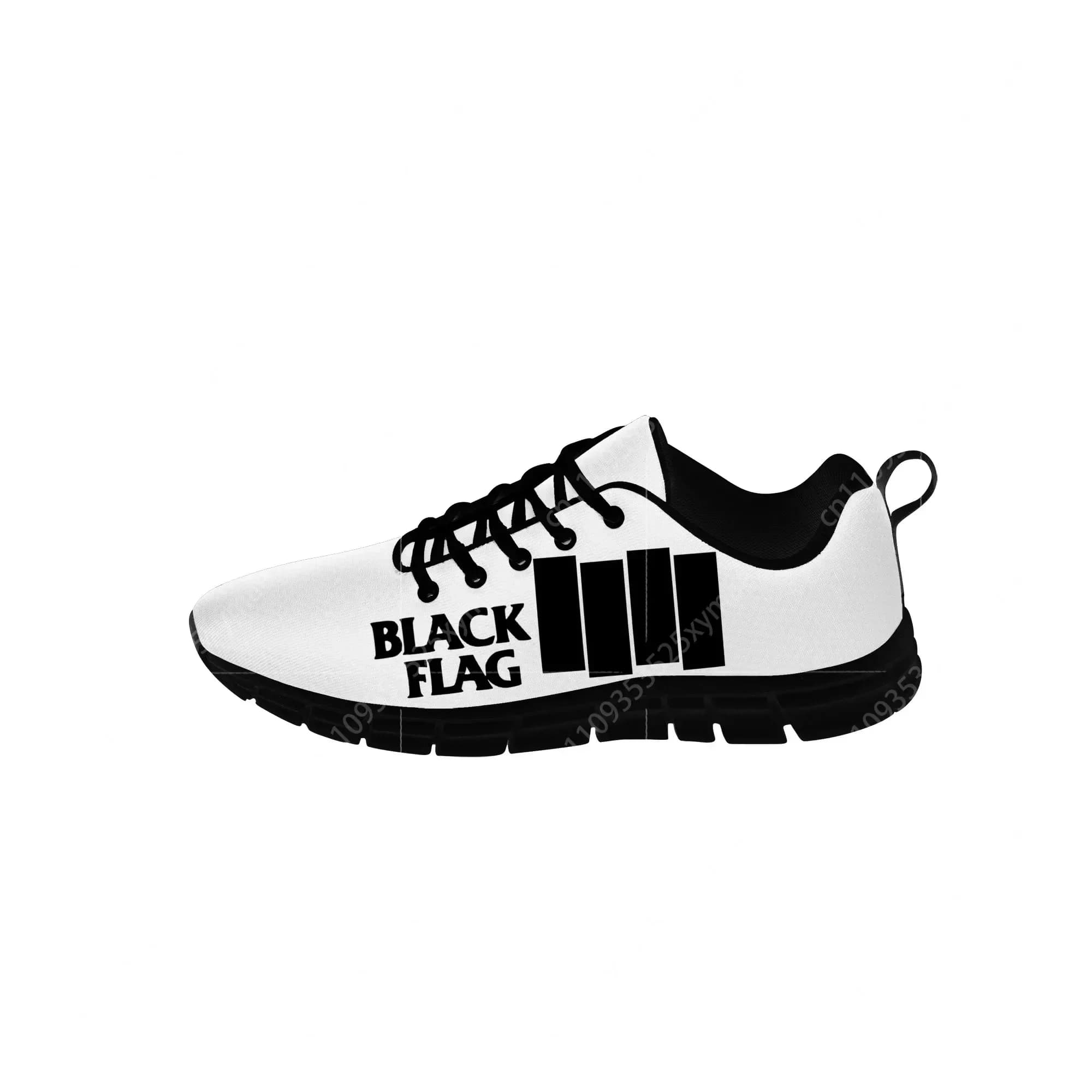 BLACK FLAG Rock Band Sneakers da uomo, da donna, per adolescenti, scarpe casual in tessuto, scarpe da corsa in tela, scarpe leggere con stampa 3D
