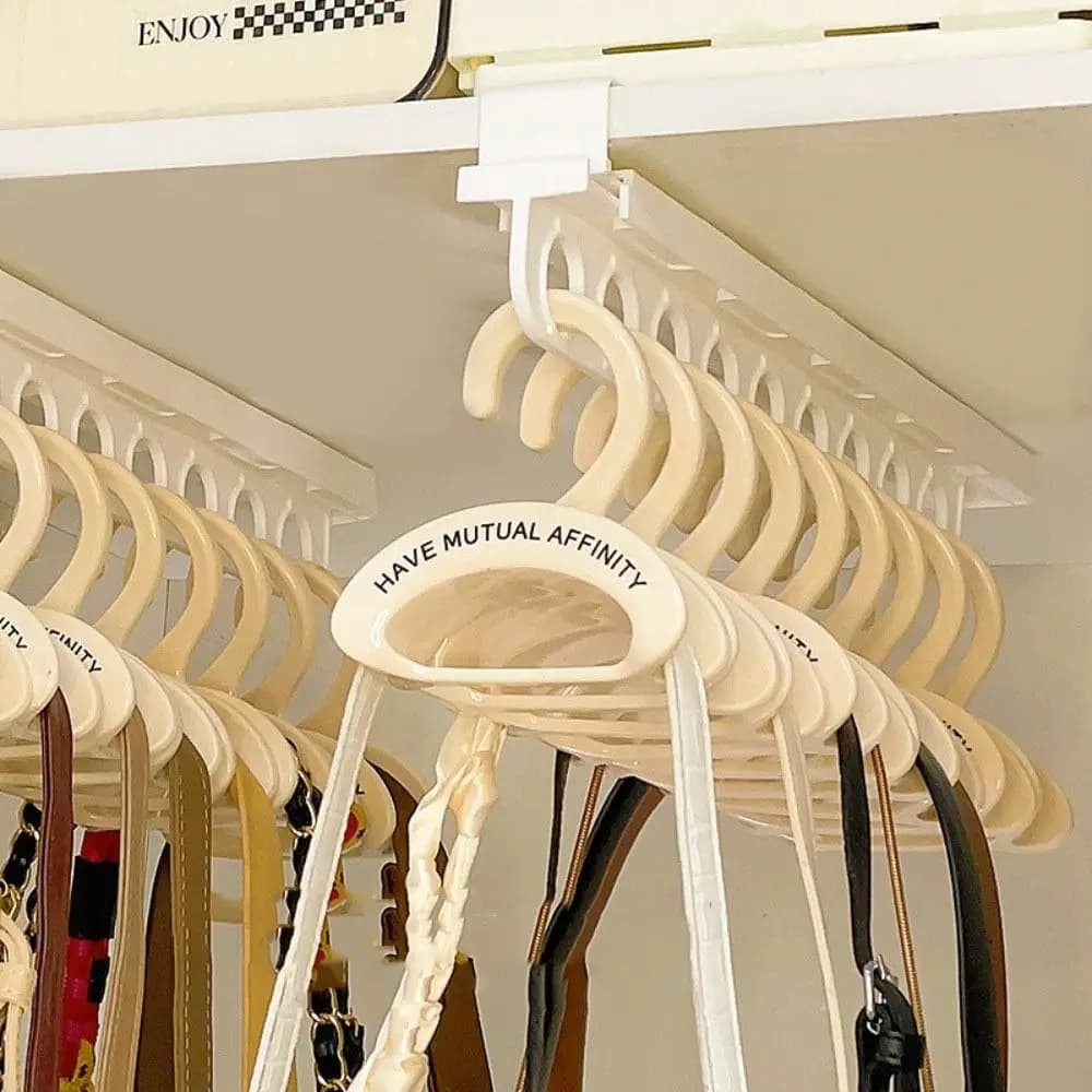 Gancio per borsa per armadio Organizzatore per guardaroba Organizzatore per borse Sciarpa di seta in plastica Totebag Appeso portaoggetti Gancio per borsa
