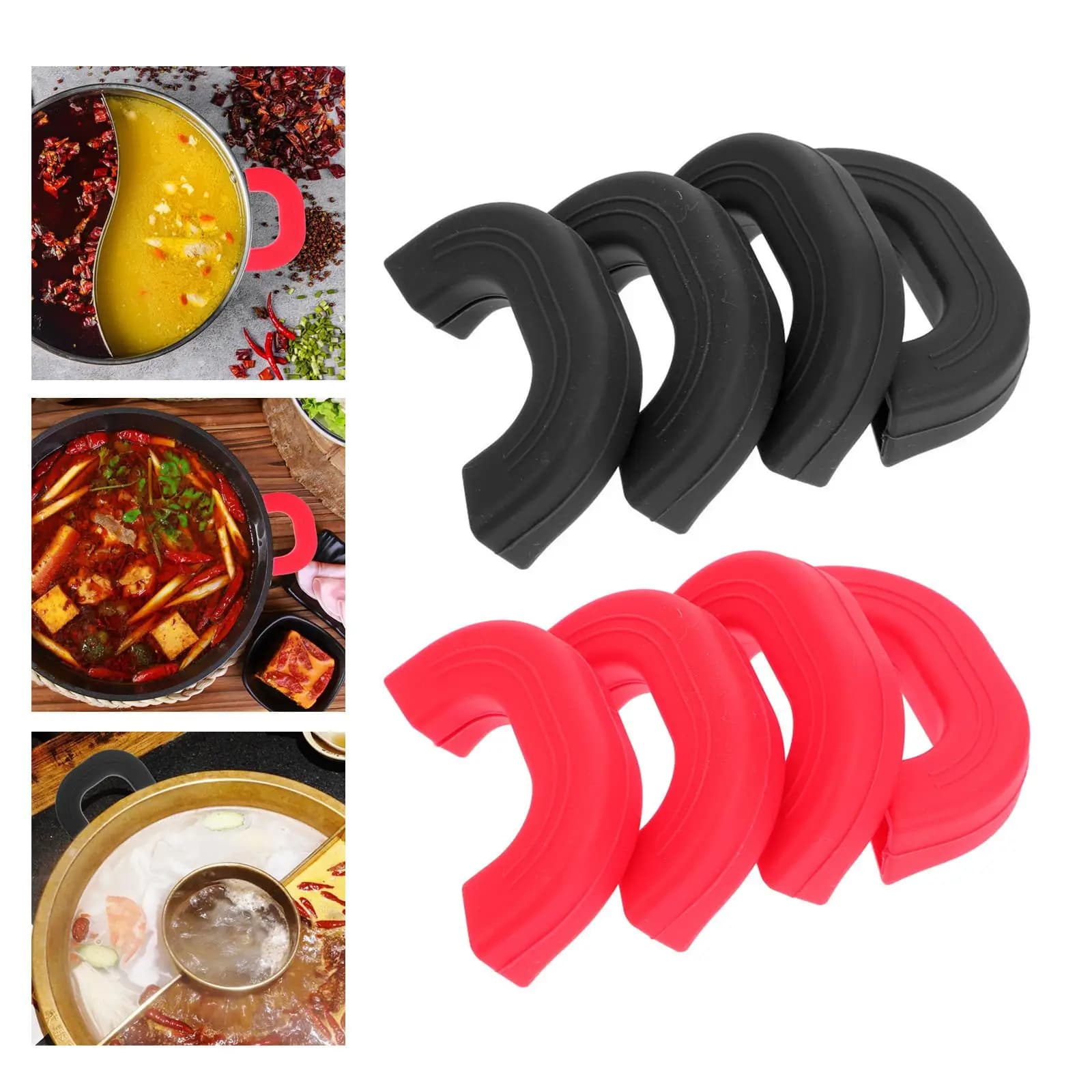 Copri Manici in Silicone, Protezioni Antiscivolo Resistenti al Calore per Pentole, Padelle e Sicurezza in Cucina