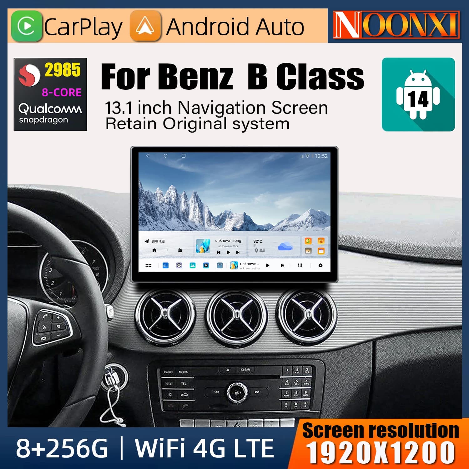 Android14 Wireless CarPlay Per Mercedes Benz Classe B W246 2011-2019 GPS Auto Lettore Multimediale Auto Radio Stereo DSP Android Auto