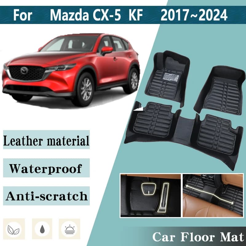 LHD Car Mats for Mazda CX 5 2023 Accessories CX5 CX-5 KF 2017 ~ 2024 Foot Interior Lining Mats Carpet Accessories