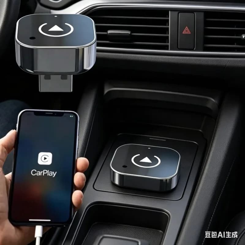 Adattatore Wireless 2 in 1 per CarPlay e Android Auto, Mini Dongle USB Plug & Play per iPhone e Android Auto