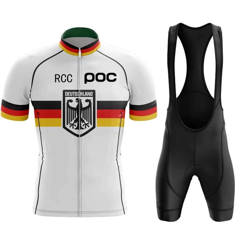 Completo Ciclismo Uomo RCC POC 2026 Manica Corta Traspirante MTB Maglia Ciclismo e Salopette Sportiva Estiva