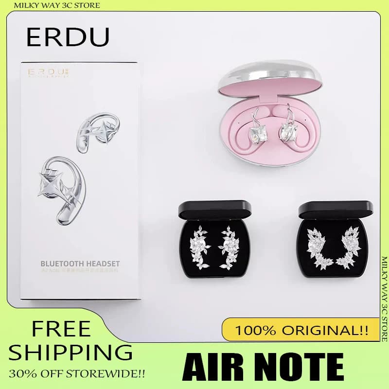 Auricolari Erdu con gancio per l'orecchio, Bluetooth wireless, personalizzati per ragazze, sportivi, a gancio, non in-ear, accessori per auricolari, sostituibili.