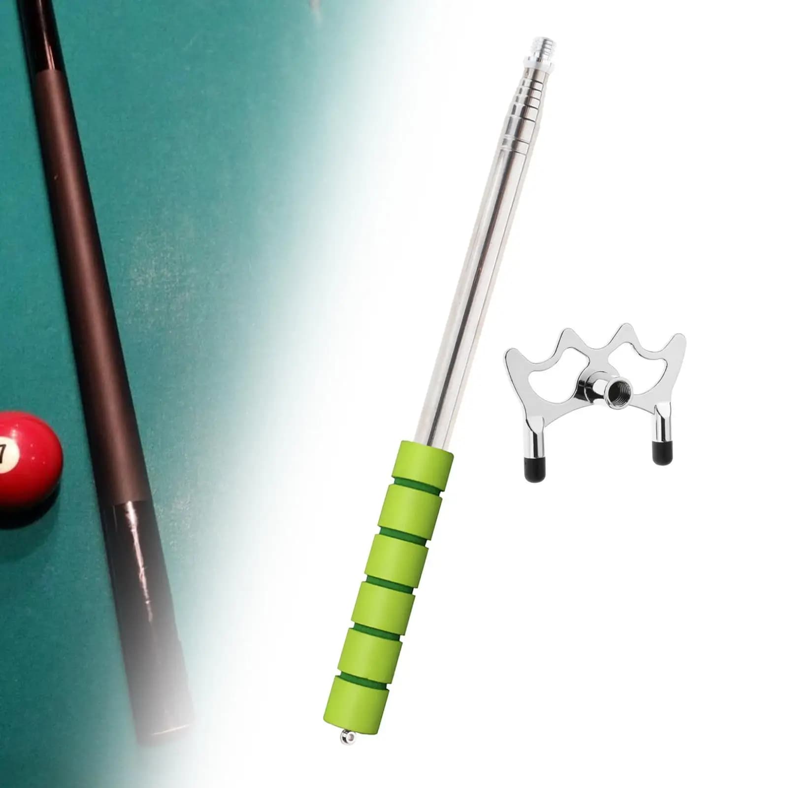Retractable Pool Cue Bridge, with Bridge Head Pool Cue Holder Lightweight