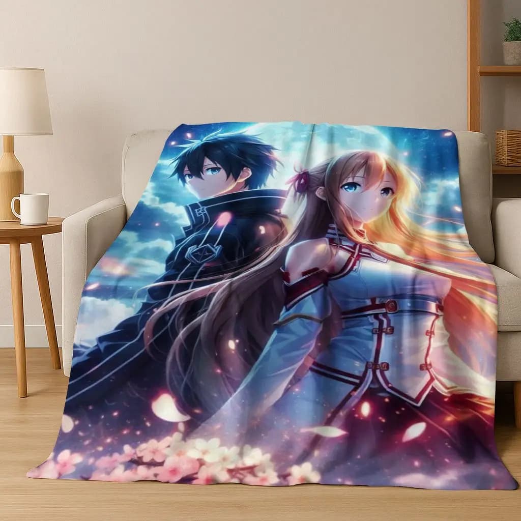 Anime SAO Sword Art Online Cartoon 3D flannel cover, cozy home soft blanket, bedroom, sofa bed, picnic cover, baby gift
