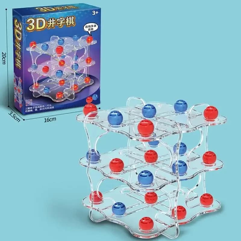 Kawaii 3D Tic-Tac-Toe Chess Game Set Cute 2-in-1 Educational Strategy Table Game Toy Kids Birthday Party Favors Pinata Fillers