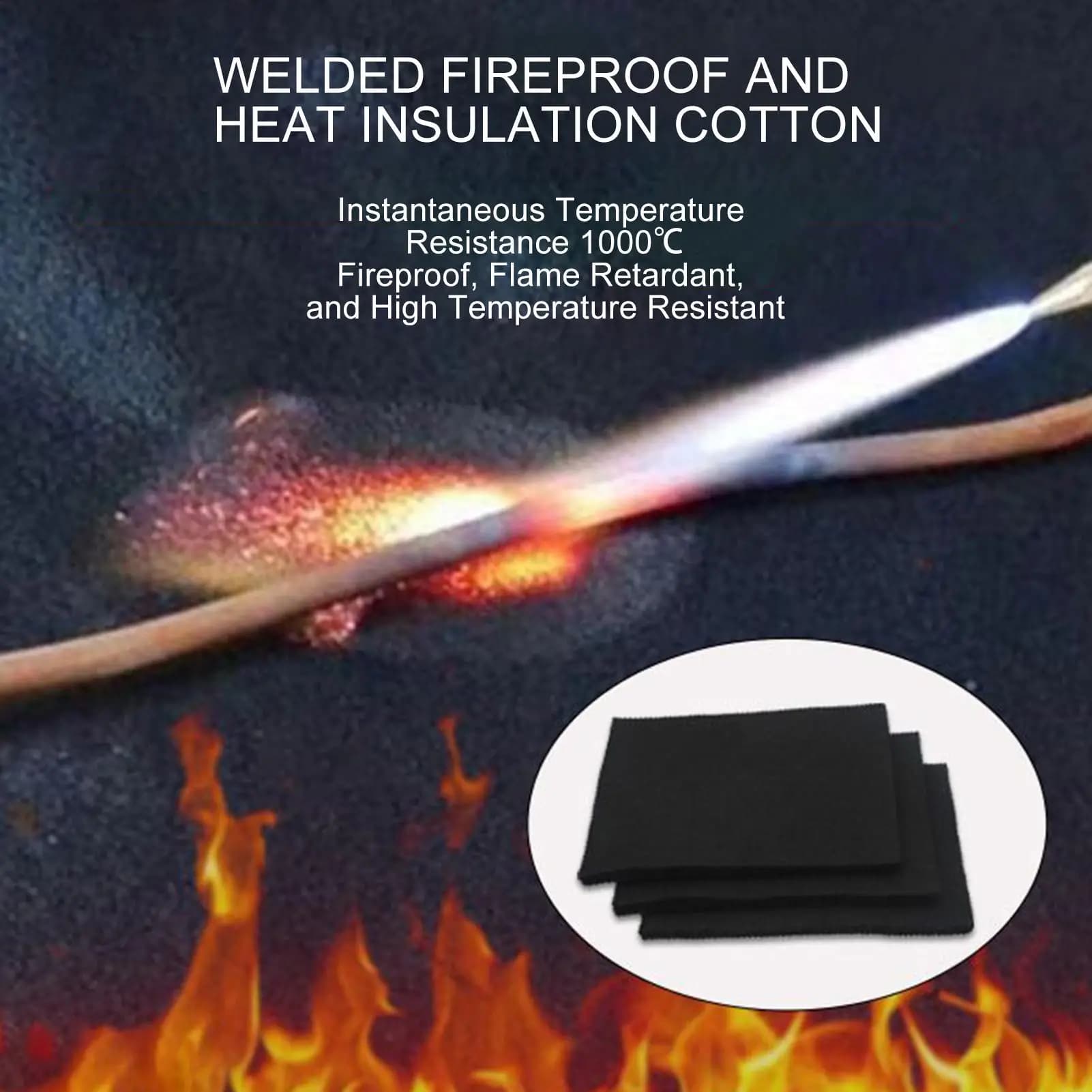 Fiberglass Welding Fire Blanket Heat & Sparks Resistant Mat for Workshop, Garage, Auto Repair, Protective Cover for Metalworking