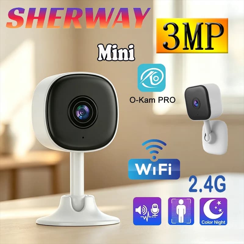 2.4G WiFi 3MP Mini IP Camera Baby Monitor Magnetic Security Camera Color Night Vision Cam Motion Tracking Surveillance Monitor