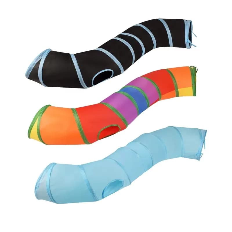10pcs Universal Foldable Cat Toy Tubes & Tunnels Four Seasons Indoor/Outdoor Pet Cat Drill Channel Cross-Border Design