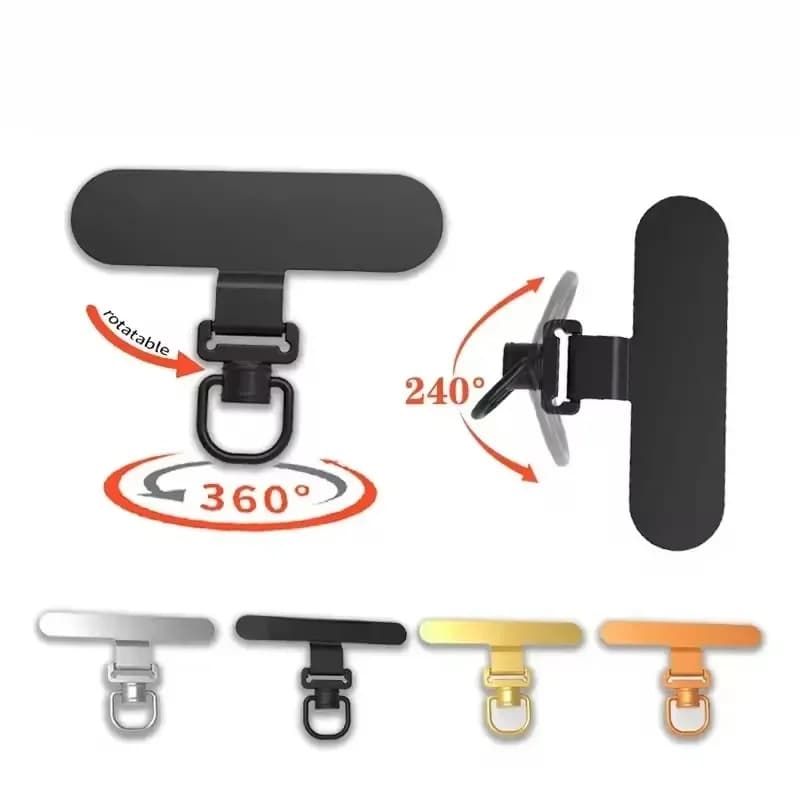 Clip per Cordino Telefono Rotante a 360° in Acciaio Inossidabile, Adattatore Universale Anti-Smarrimento per Cinghia Telefono