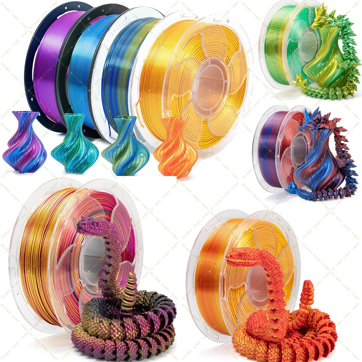 3D Printing Material Metal PLA Filament 1.75mm Fun Props Models Shiny Metallic Finish 3D Printing Filament Dimensional Accuracy