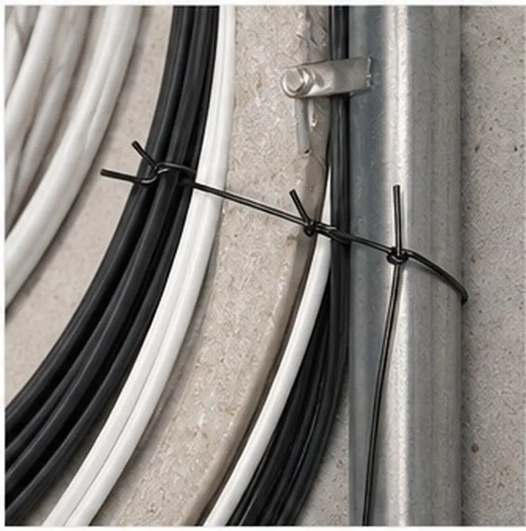 2 Rolls Galvanized Iron Wire Ties PVC Insulated for Electrical Wires Bundling Strong Corrosion Resistant Cable Tie Roll Wire
