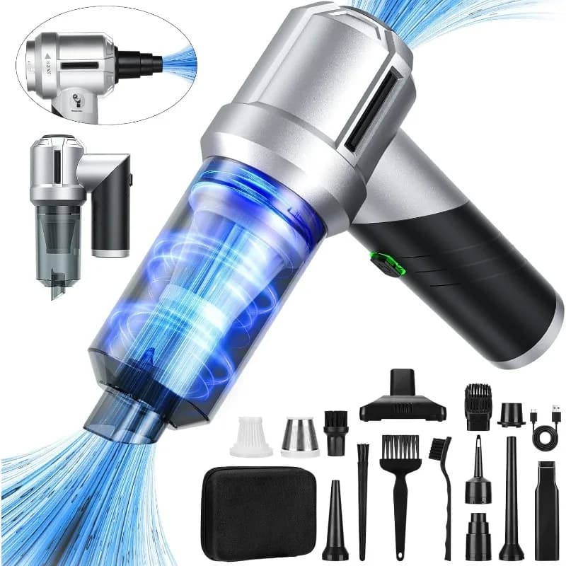Arify Pro 18000Pa Aspirapolvere per auto 4 in 1 Ventilatore pieghevole 90 ° Tubo motore brushless USB C ricarica rapida per la pulizia del PC domestico dei sedili dell'auto ​
