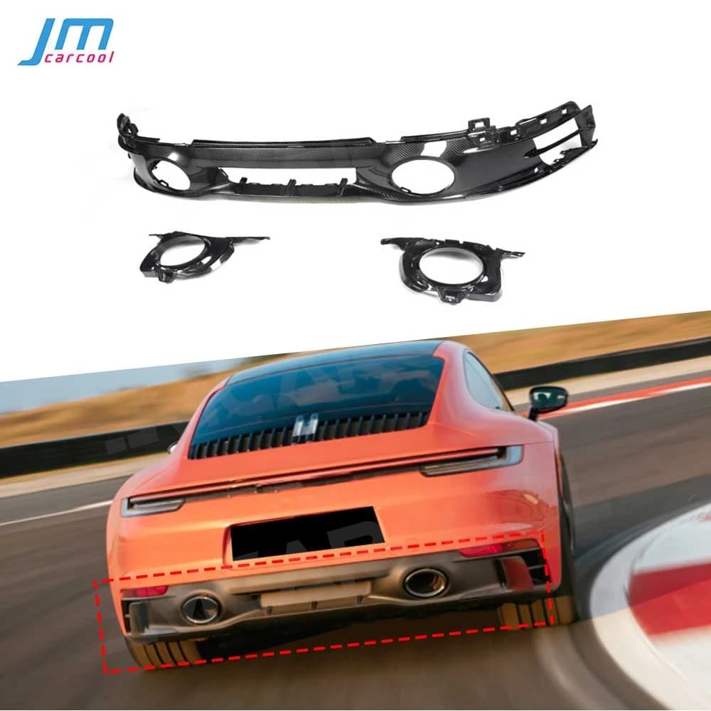 Diffusore Posteriore in Fibra di Carbonio per Porsche 911 Carrera Sport 2019-2023, Protezione Paraurti Posteriore in FRP, Accessori Auto