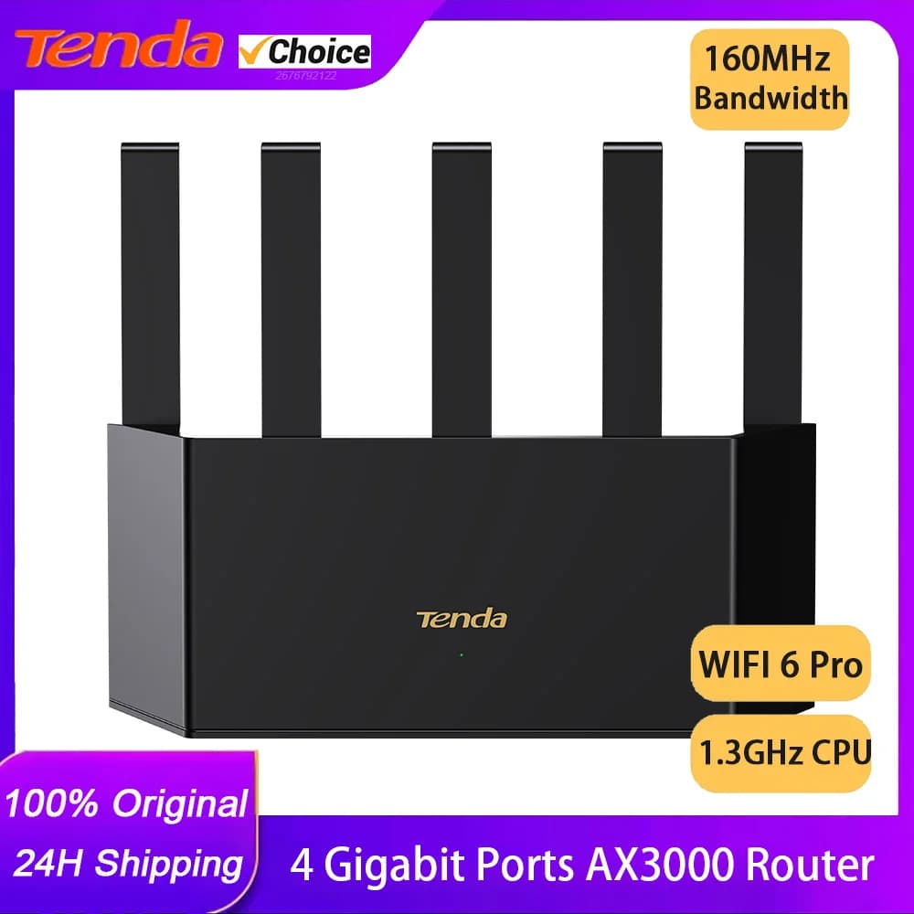 Tenda AX12L/ CX12L Pro AX3000 Dual Band Gigabit Wi-Fi 6 Router 3000Mbps 1.3GHz CPU Router Wireless Ripetitore All'ingrosso