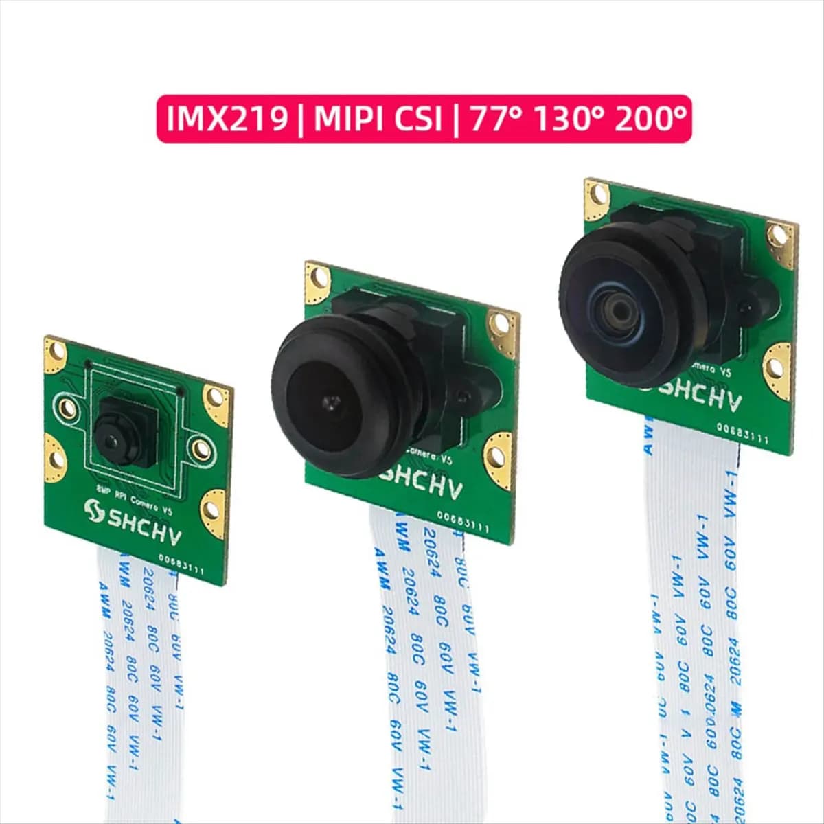 Telecamera per Visione Notturna 8MP con Sensore IMX219 per Raspberry Pi 5 200 ° Interfaccia FOV Fisheye MINI CSI con FFC da 15 cm per RPI Pi5