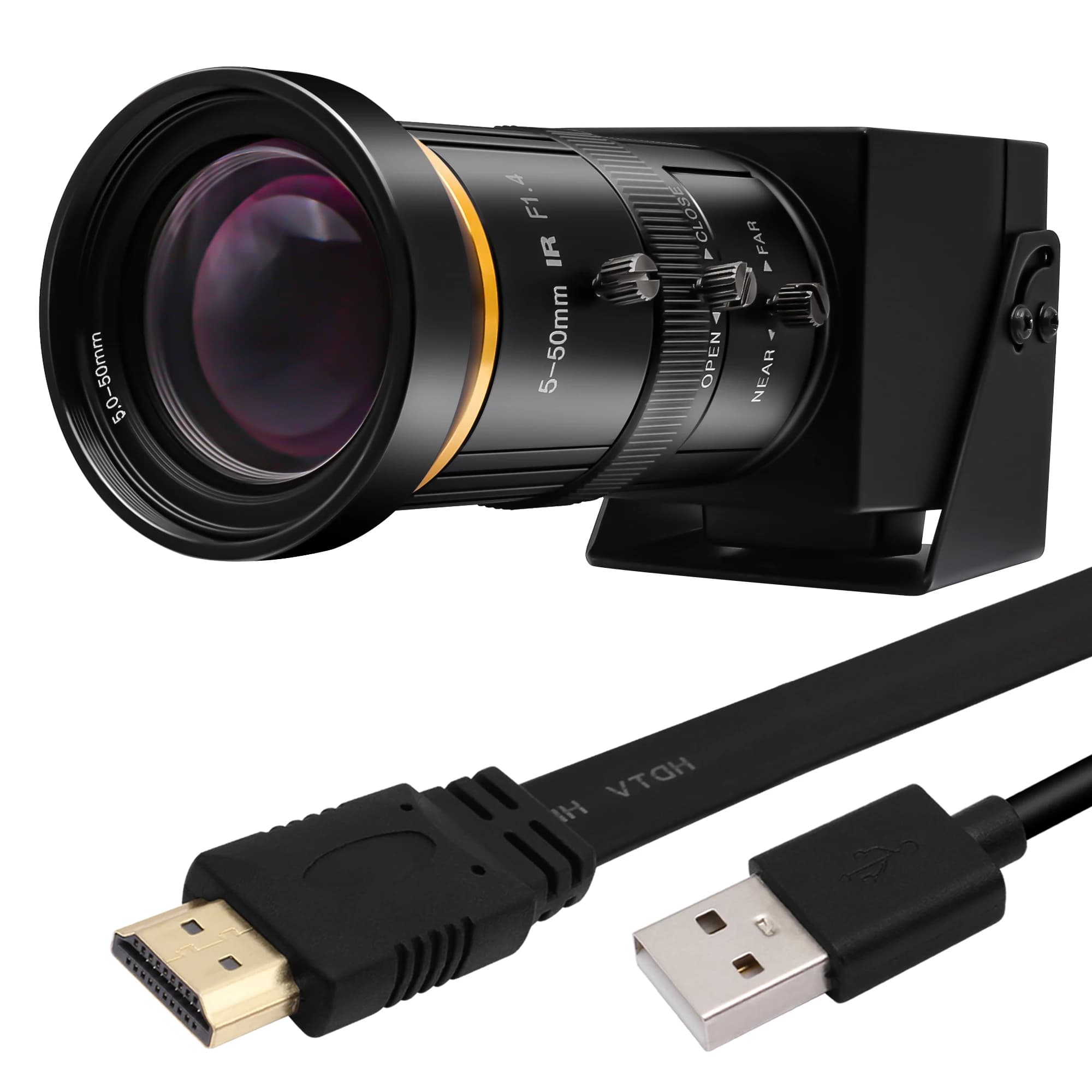 Camera ELP 4K USB HDMI Webcam USB H.265 H.264 with varifocal lens CS Video recording IMX415 Camera with manual zoom for computer