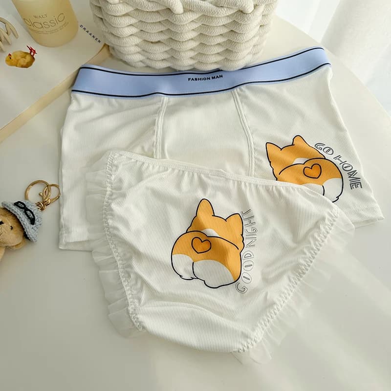 Mutandine da cartone animato stile coppia carino Pp coppia intimo un uomo e una donna simpatico cartone animato seta ghiaccio 2024 nuova edizione puro cotone