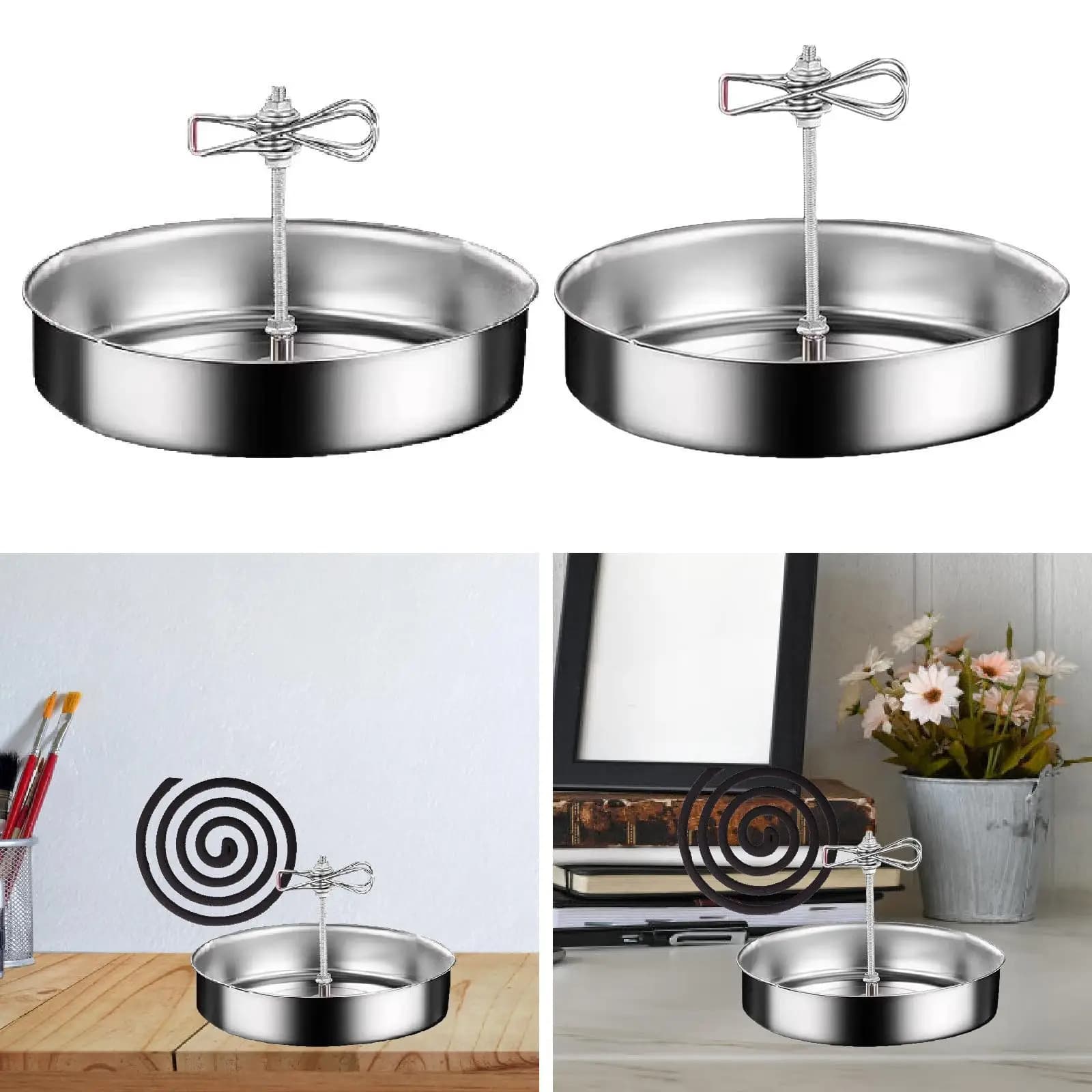Porta bobina, supporto per bastoncini di incenso, clip per bobine porta bruciatore di incenso esterno portatile in acciaio inossidabile per ufficio, bar, cortile