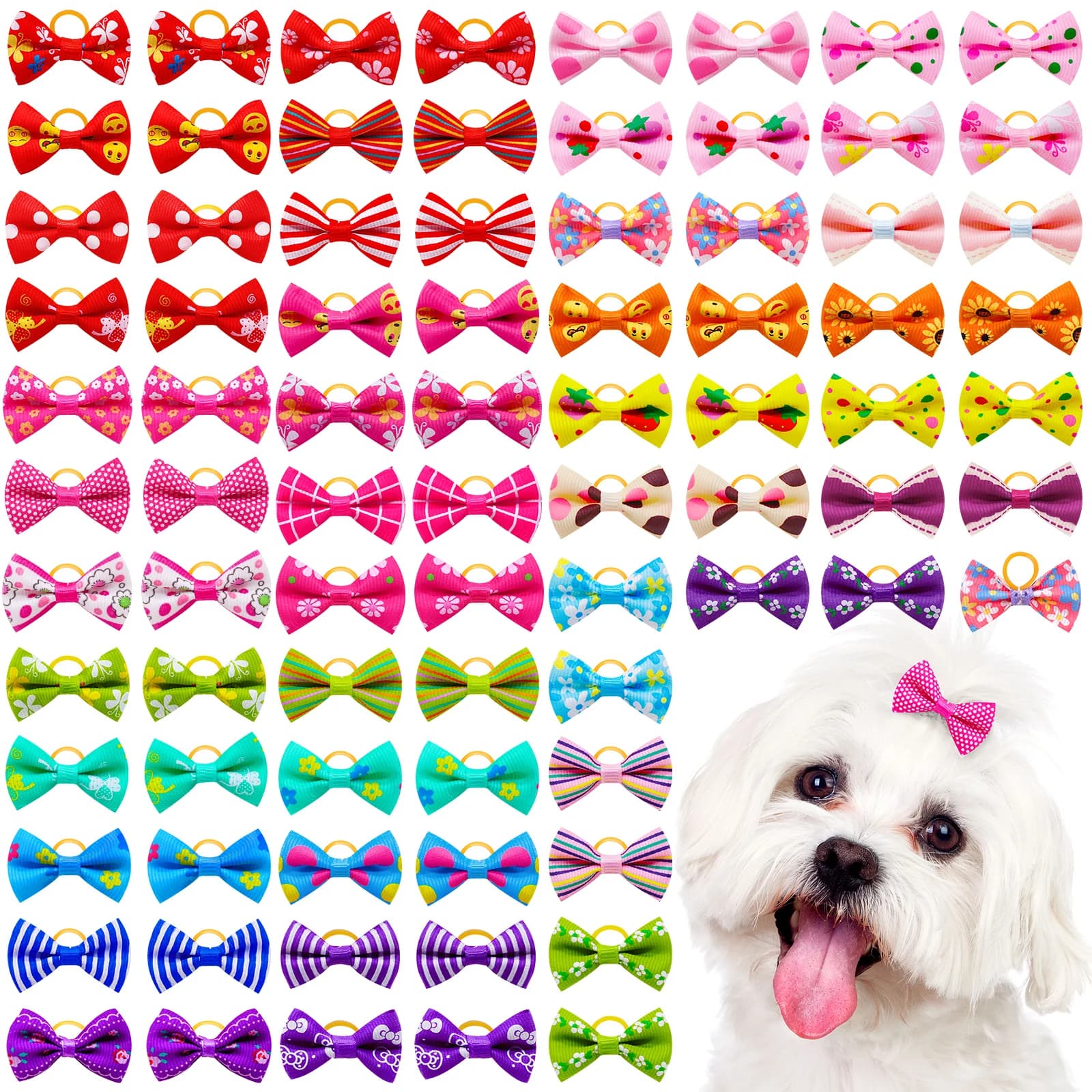 30PCS Archi per cani di piccola taglia Accessori per capelli per cani da compagnia Elastici Archi per peli di cani di piccola taglia per cani Gatti Prodotti per toelettatura