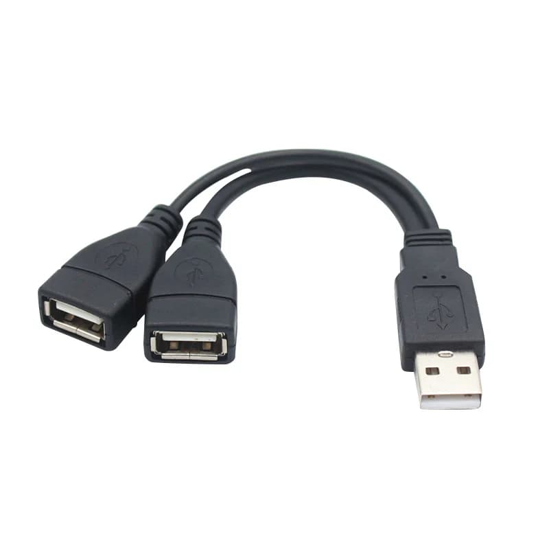 Cavo dati da 15 cm 1 porta USB 2.0 a doppia porta USB 2.0 1 maschio a 2 porte femmina Cavo di prolunga per ricarica USB Splitter